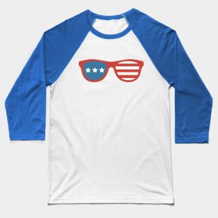 4th of July Sun Glasses America Red White and Blue Baseball T-Shirt